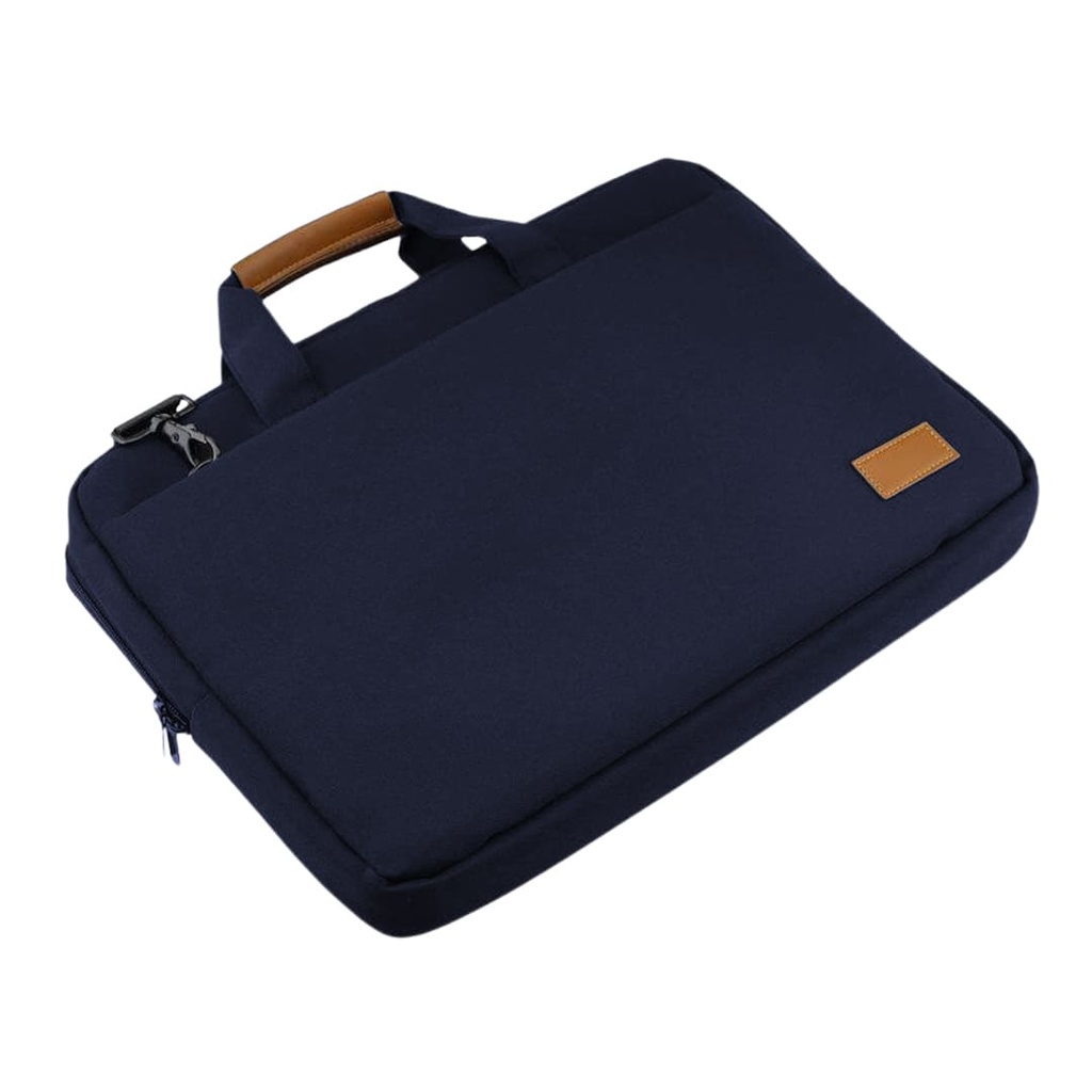 SLOTEN - Santhome® 15" Laptop Bag - Navy Blue/Tan