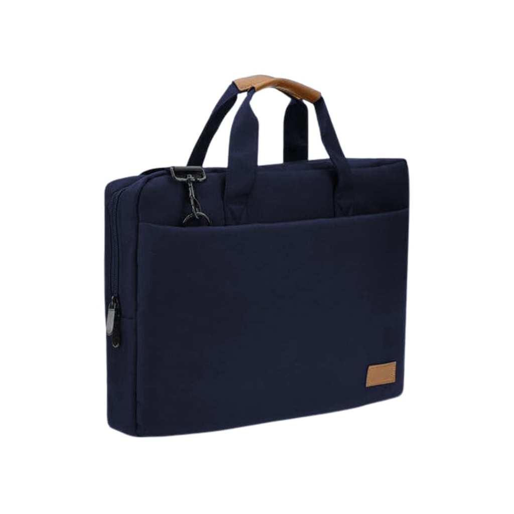 SLOTEN - Santhome® 15" Laptop Bag - Navy Blue/Tan