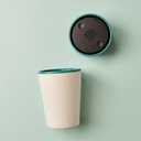 Circular Cup 8oz Chalk & Aquamarine Green