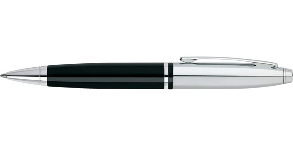 Cross Calais™ Chrome/Black Lacquer with Polished Chrome Appointments Ballpoint Pen with Blue Ink Refill