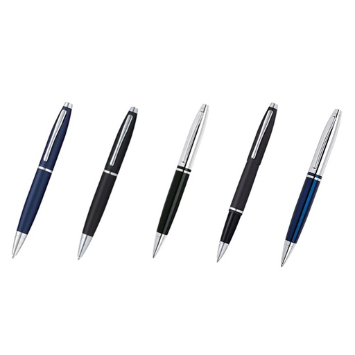 Cross Calais™ Chrome/Black Lacquer with Polished Chrome Appointments Ballpoint Pen with Blue Ink Refill