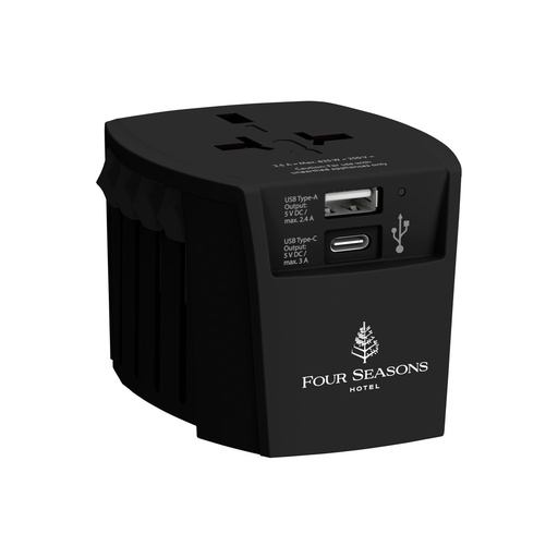 SKROSS World Travel Adapter MUV USB (AC) - USB & Type C ports - Black