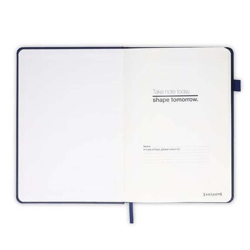 FAROE - Santhome A5 PU Hard Cover Notebook with Pen Loop - Navy Blue