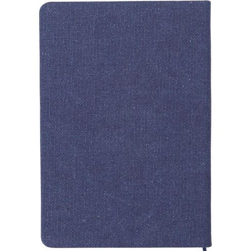 ADANA - Santhome Recycled Canvas A5 Hard Cover Notebook with PU Pocket - Navy