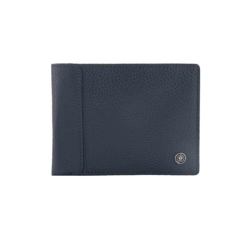 CROSS Pebble Leather 6CC Classic Fold Wallet with 6CC Cardholder - Navy Blue