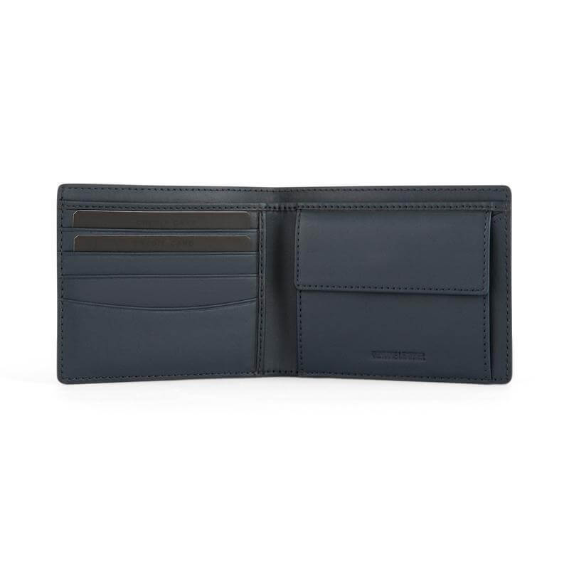 CROSS HARDCOVER A5 NOTEBOOK + PEN + BI-FOLD WALLET WITH 4 CARD SLOTS + COIN POCKET - NAVY BLUE