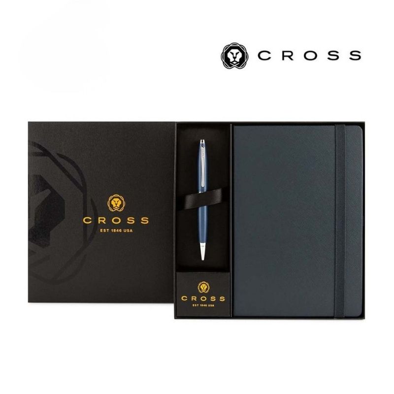 Cross Calais™ Ballpoint Pen & A5 Hardcover Notebook Gift Set - Navy Blue