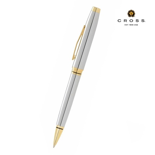 [WICR 5304] Cross Coventry Polished Chrome with Gold Tone Appointments Ballpoint Pen (Blue Ink)